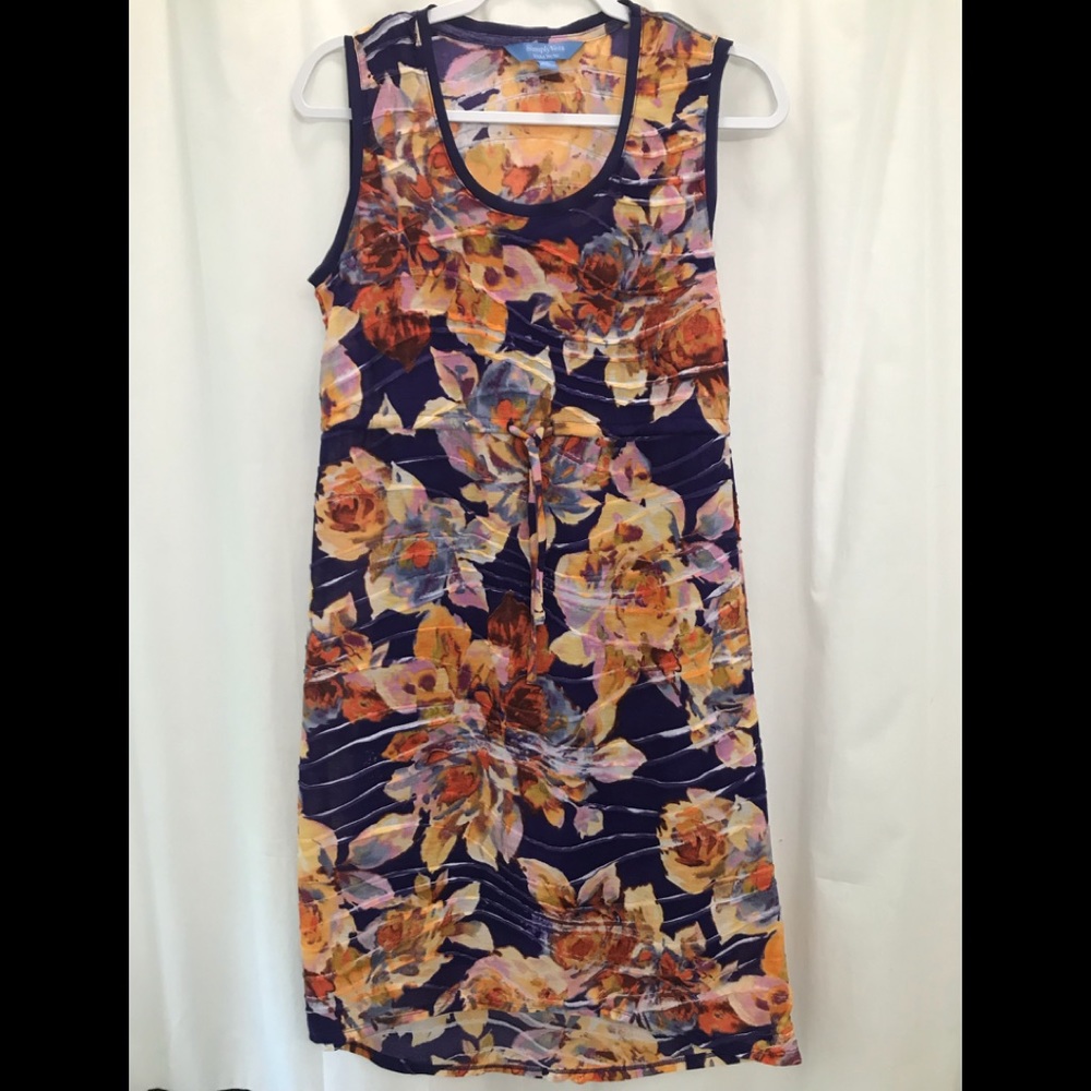 Vera Wang Purple Floral Tank Dress. Size S.